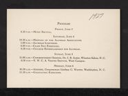 Commencement Program Card 1927